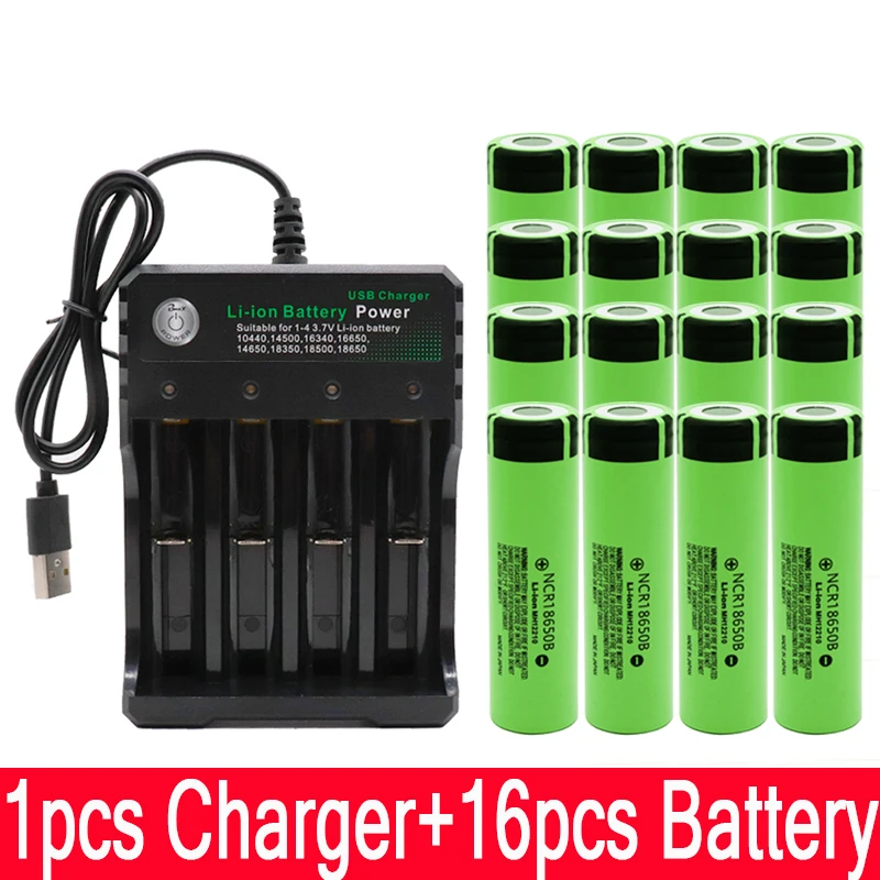 Цвет: желтый NCR18650B 3,7 v 3400 mah 18650 литиевая аккумуляторная батарея фонарик батареи и USB зарядное устройство - Цвет: Цвет: желтый