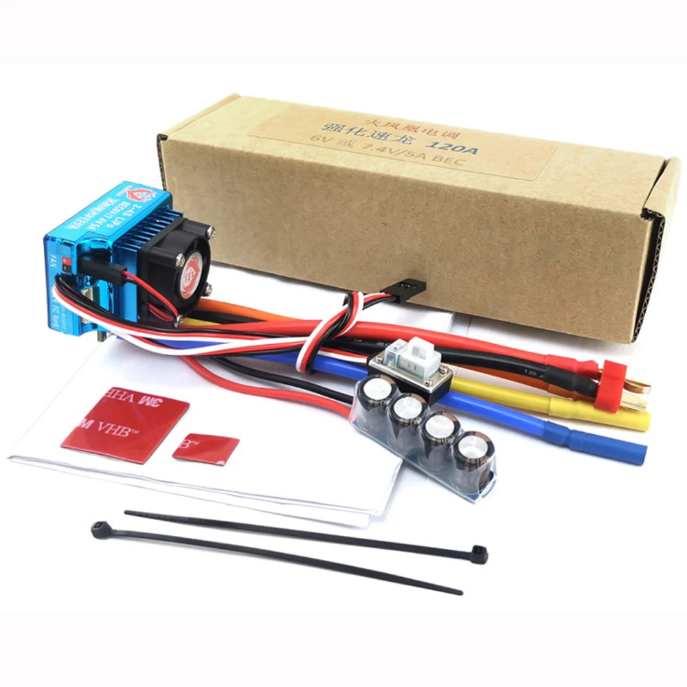 XERUN V3 120A 2-4S датчиками бесщеточный ESC Скорость контроллер 6V/7 4 V 5A BEC с Т-образный