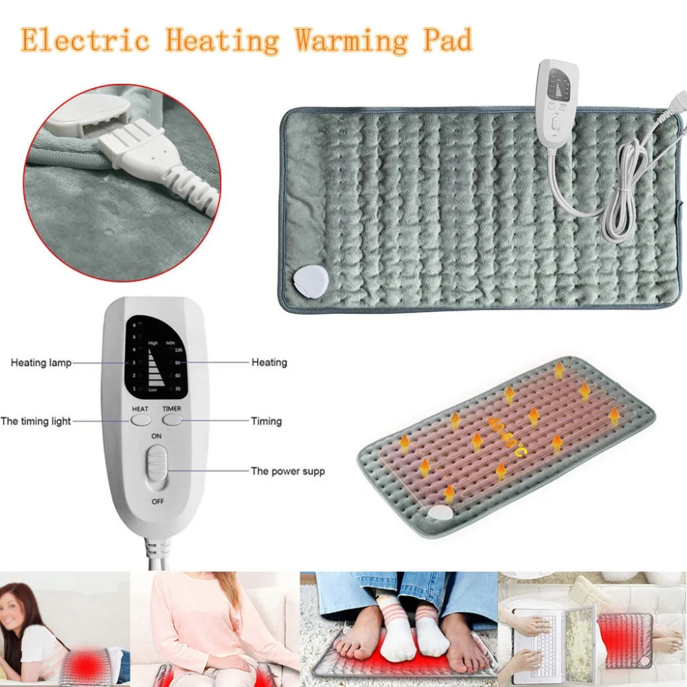 60x30cm physiotherapy heating pad 6 level electric heating insulation pad heating pad body pain relief 4 timer 30N21 (5)