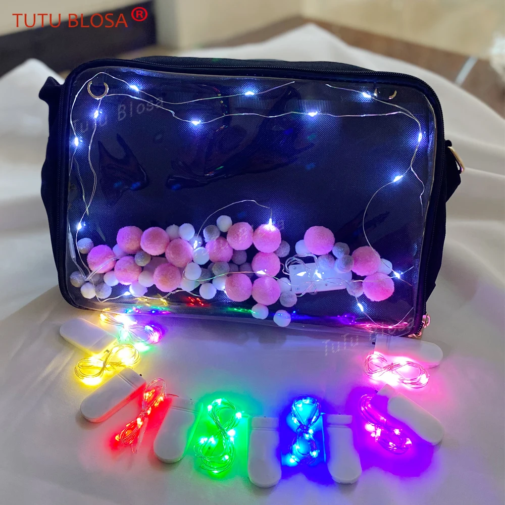 Decoración de luz pequeña con batería para bolso ita, accesorios de noche, luz con batería brillante, colores caramelo, H910