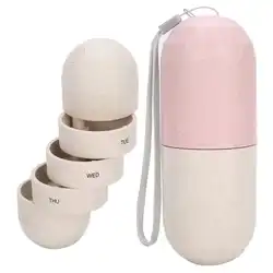 7 Grids Pill Case Container Pills Organizer Portable Weekly Capsule Shape Medicine Case 7 Day Travel Pills Box Storage Container