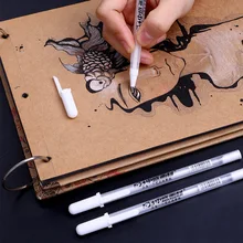 ZHONGSHENG ручная роспись Глянцевая белая ручка для рисования на водной основе белая фломастеры DIY черная карта альбом ручка