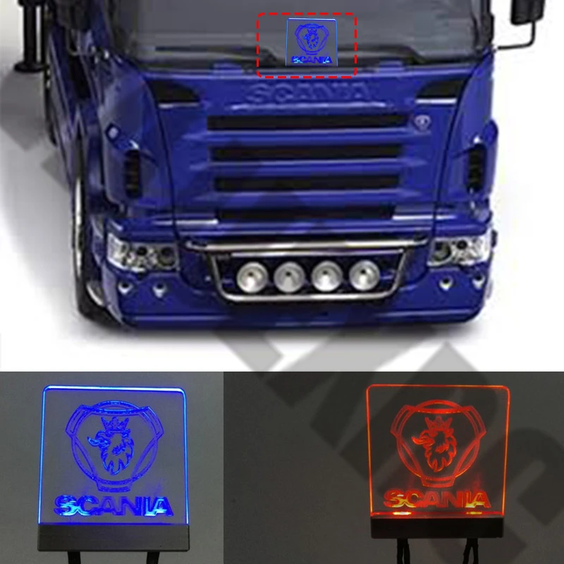 1xV8 Logo LED Dekoratives Licht für Tamiya1/14 56352 62 Man Scania Tractor Truck