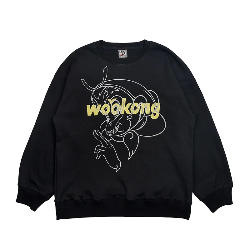 O-hals Lange SleevesTop Blouse hoodie zwart WOOKONG Merk solid mannen Losse toevallige Herstellen mannen Nieuwe Stijl Casual Mode Patchwork O-hals Lange SleevesTop Blouse hoodie zwart WOOKONG Merk solid mannen Losse toevallige Herstellen mannen Nieuwe Stijl Casual Mode Patchwork