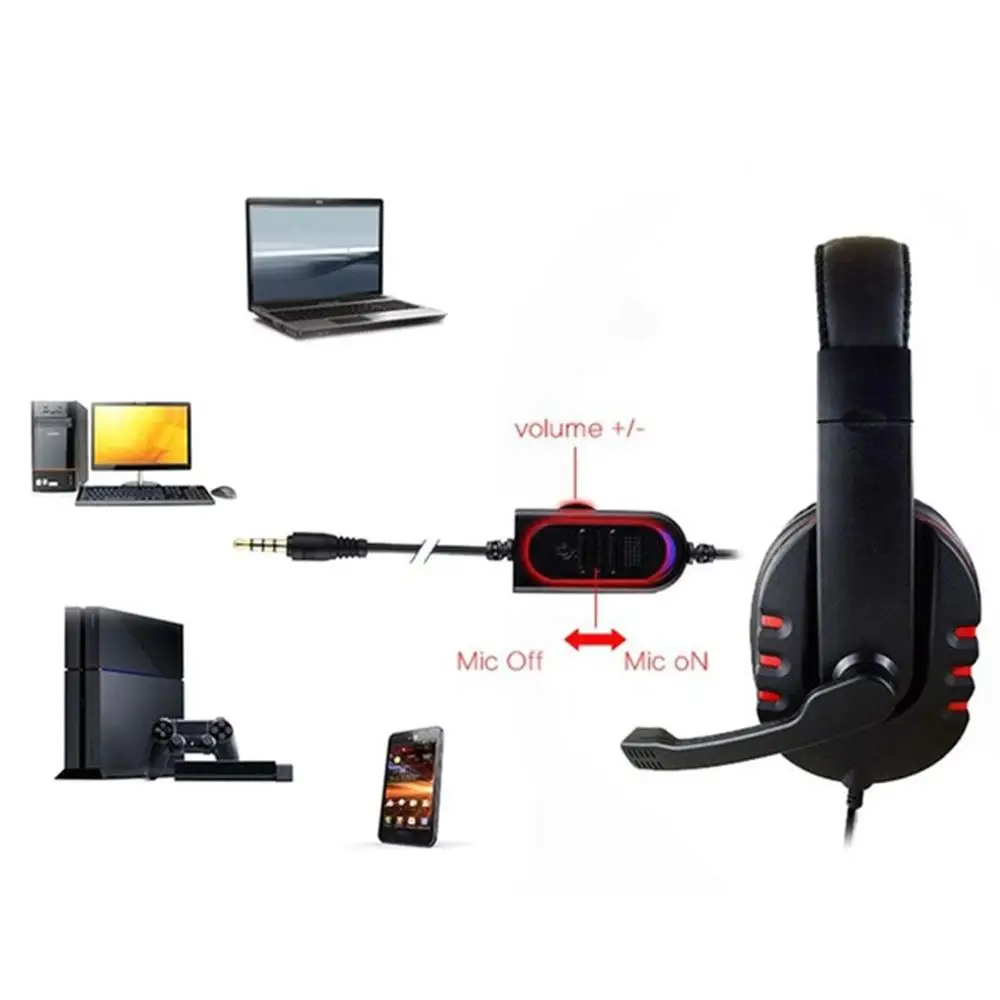 Gaming Headset Stereo Surround Headphone 3.5mm Wired Mic For PS4 Laptop For Xbox one Gamer Headphone