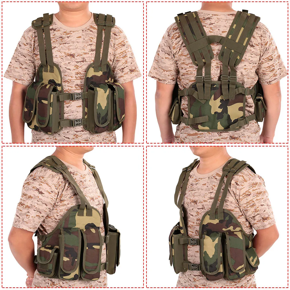 

Outdoor tactical chest frame adjustable cushioned modular military vest Mag Pouch magazine pocket platform tactical vest