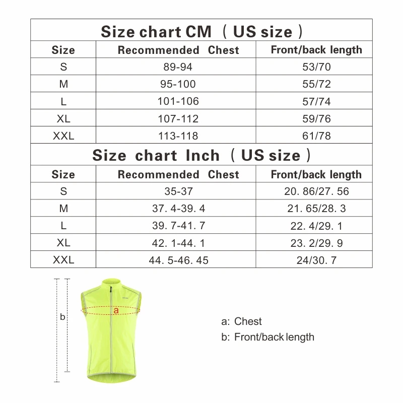 Size chart CM-