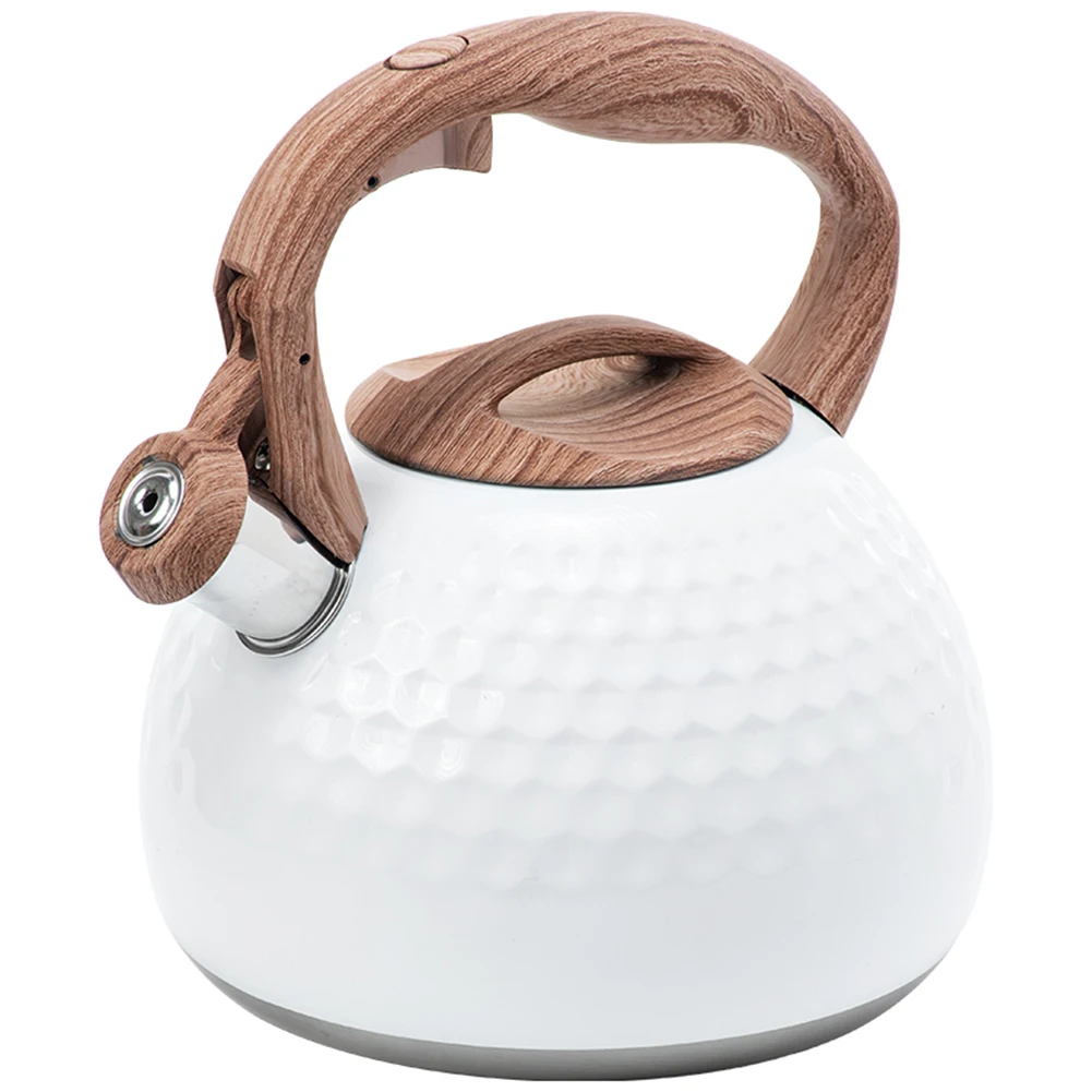 Bouilloire Sifflante En Acier Inoxydable 3L - Manche Anti-brûlure - Compatible Induction, Gaz - Couleur Bronze, Sifflet Fort