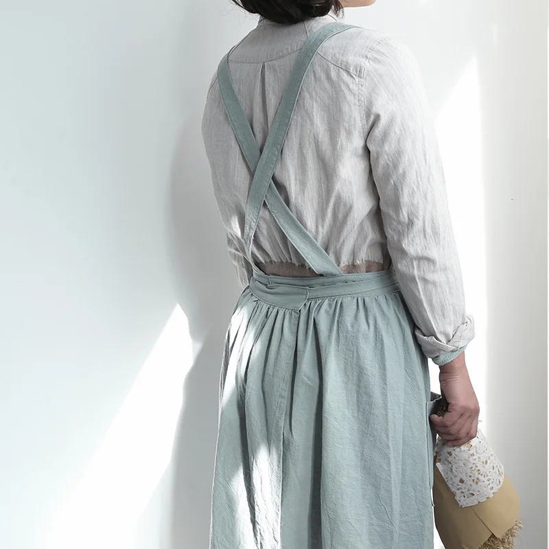 Nordic Cotton Kitchen Apron New Kids Aprons for Woman Solid Color Parent-child Apron Cooking Baking Restaurant Cleaning Tools