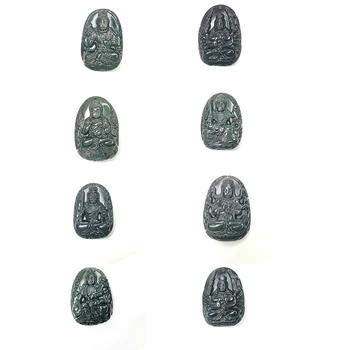 

Natural Rainbow Obsidian Carved Buddha Lucky Amulet Pendant Quartz Necklace Fine Jewelry for Women Men Healing Crystal Stone
