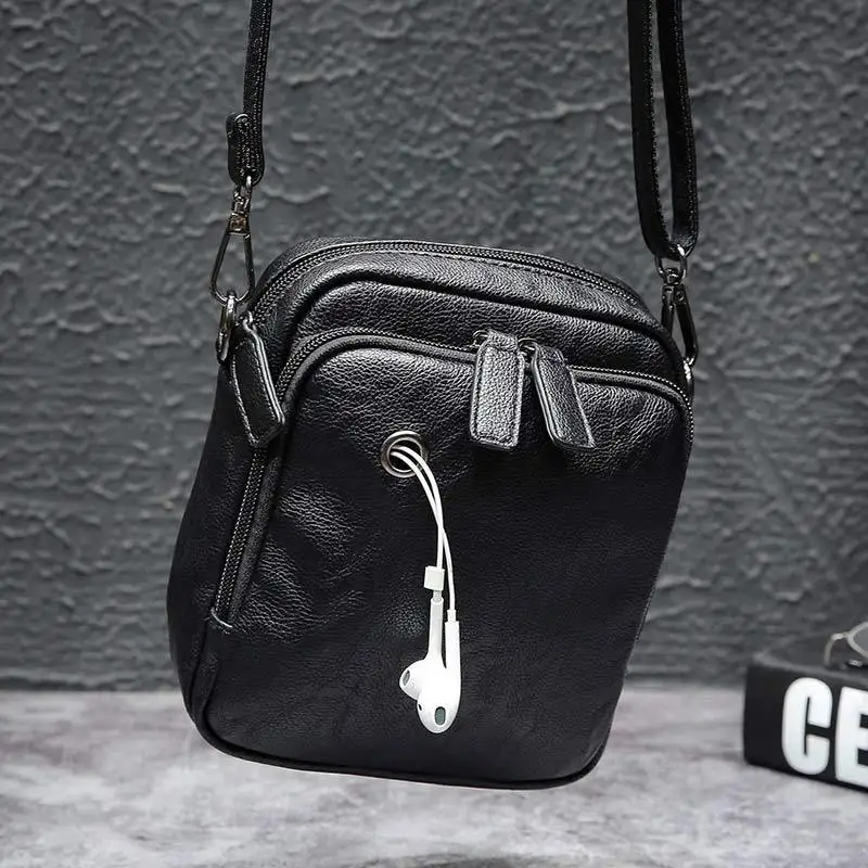 

Textured Shoulder Bag Women's Fashion Soft Leather Versatile Mobile Phone Bag 2019 New Style Summer Rivet Korean-style Pendant