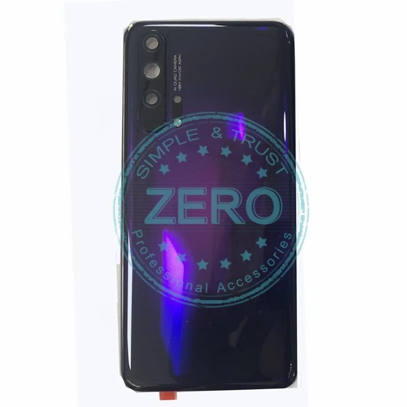 Purple Для huawei Honor 20 Pro задняя крышка батарейного отсека+ стеклянный объектив камеры для Honor 20Pro задний корпус сменный части высокое качество - Цвет: Purple