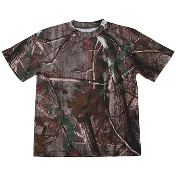 

New Outdoor Hunting Camouflage T-shirt Men Breathable Combat T Shirt Dry Sport Camo Camp Tees-Tree camouflage XXXL