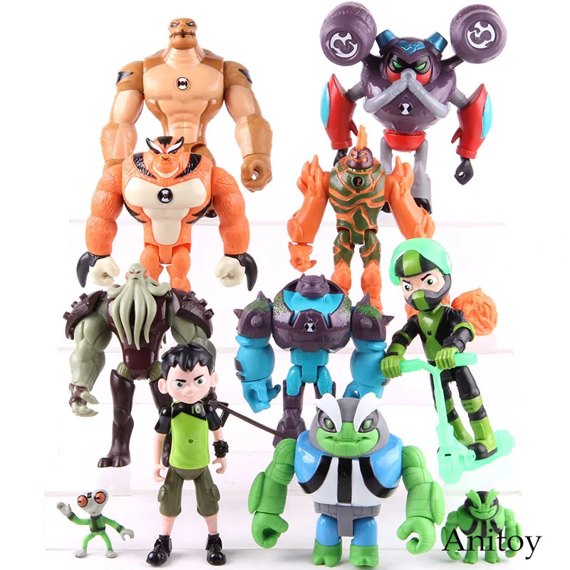 

Ben 10 Ben Tennyson Grey Matter Heatblast Humongousaur Rath Vilgax Anime Action Figures Kids Boys Toys Gift with Light 11pcs/set