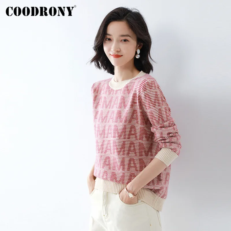COODRONY Brand 2020 New Knitting Letter Slim Pullover Sweaters Female Autumn Winter Streetwear Fashion Jumpers Women W1166