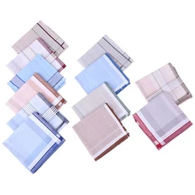 12PCS Men's Handkerchiefs Men's Handkerchiefs Fabric 100% Cotton Size Color Randomised 38*38 Cm