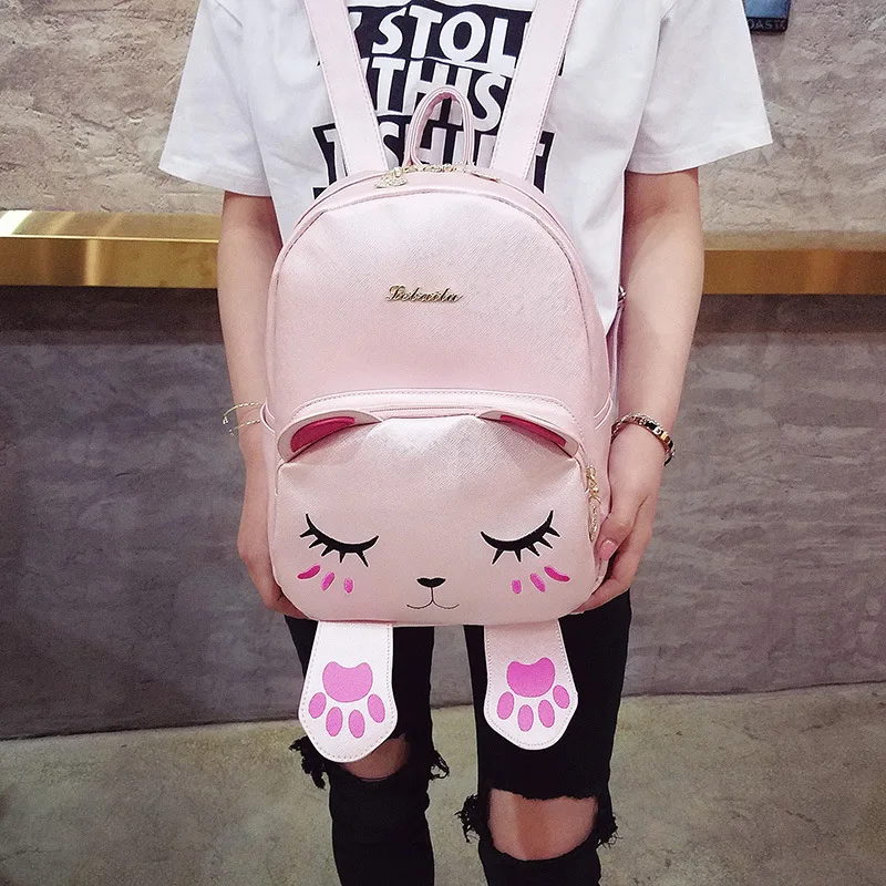 

New Style Backpack Lady Bag Korean-style Cartoon Cat Cute Backpack STUDENT'S Backpack