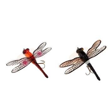 

2 Pieces Popper Fishing Bait Life-like Dragonfly Floating Fly Fishing Lures