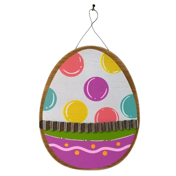 

Wooden Easter Egg With Galvanized Corrugated Iron Hanging Board Wooden Spring Garden Listing