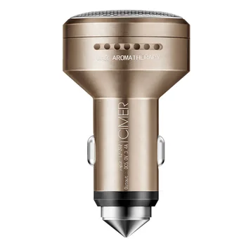 

Dual USB LED Display Car Charger With Aroma Diffuser Universal Aluminum Casing Fast Charging Air Purifier Portable Power Adapter