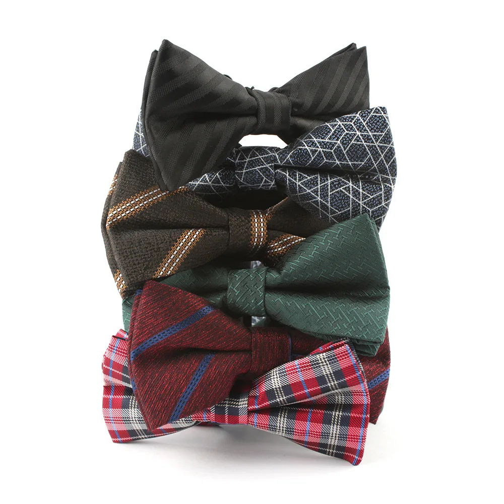 

Linbaiway Striped Bow Tie Men's Polyester Formal Dress Accessories for Wedding Casual Bowtie gravata borboleta Custom LOGO