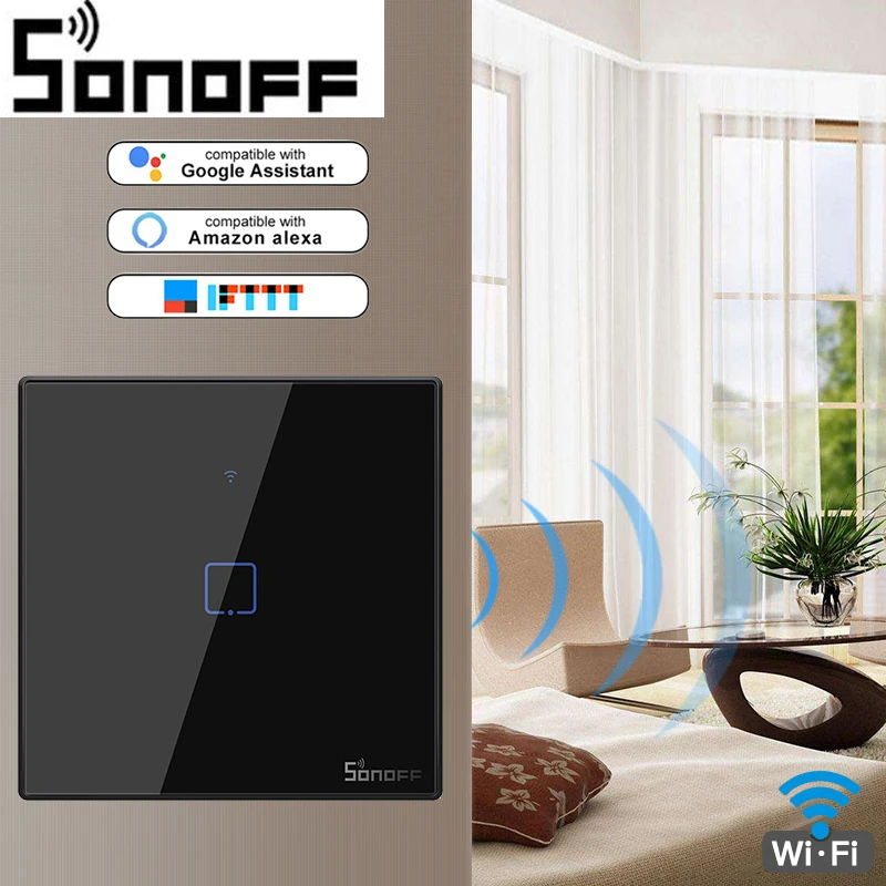 

SONOFF T3 WiFi Smart Switch With 1 Gang(EU & UK &US),Works With Amazon Alexa And Google Assistant,Compatible With IFTTT Function