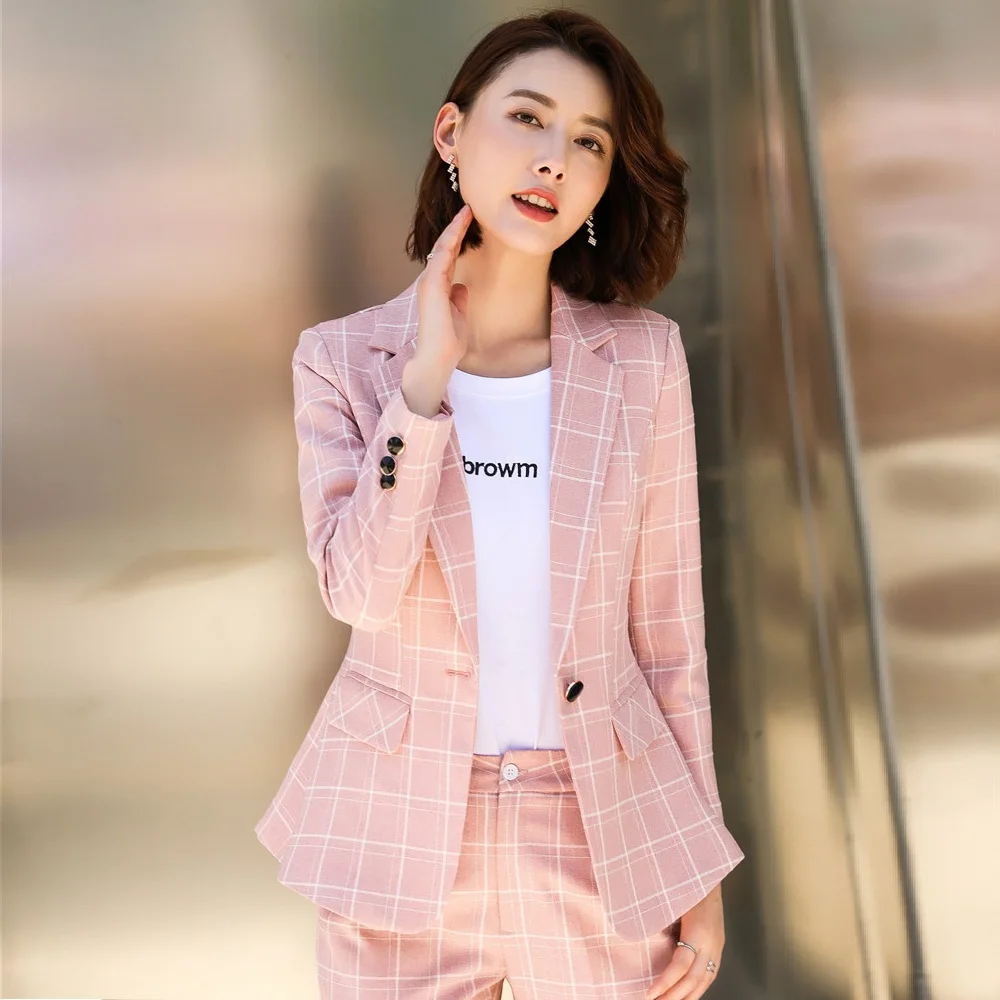 YUNY Women Fitness Pure Colour Stylish 1 Button Jacket Blazer Outwear Pink S