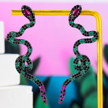

GODKI Luxury Long Snake Stud Earrings For Women Wedding Party Cubic Zircon Crystal CZ Dubai Bridal Earrings Fashion Jewelry Gift
