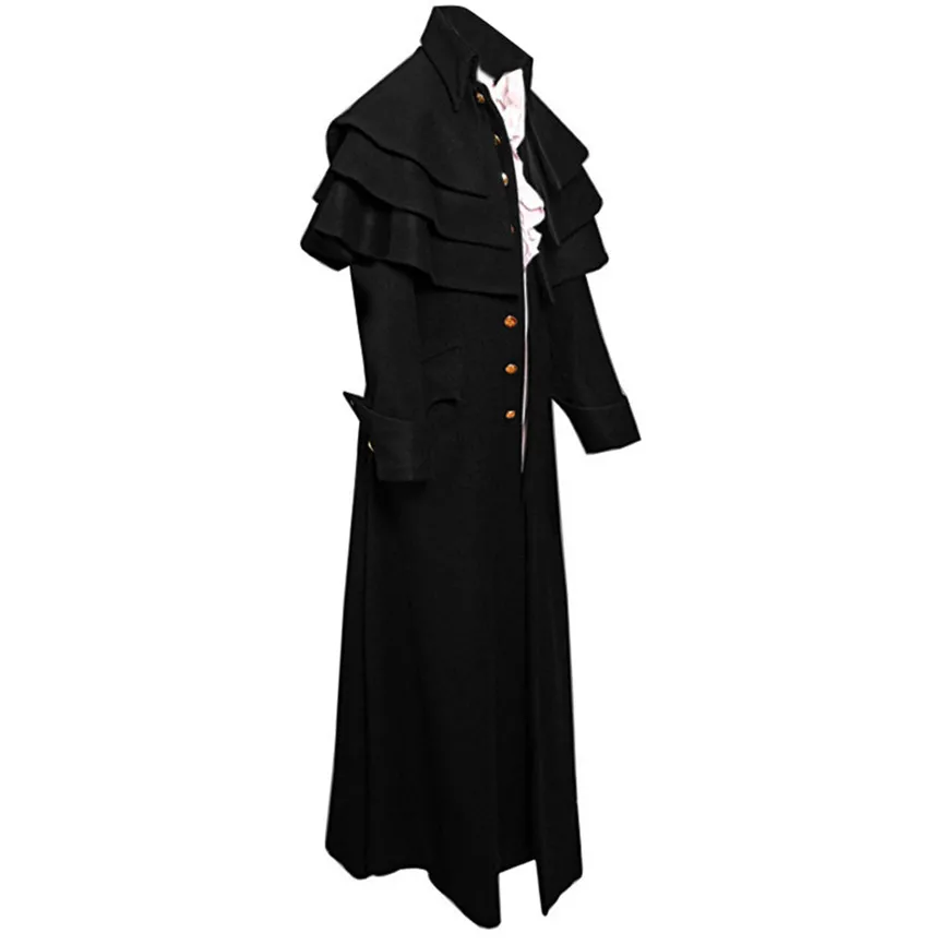 Мужской викторианский костюм черный смокинг модный фрак Готический стимпанк Тренч куртка пальто наряд ласточкин хвост униформа для взрослых