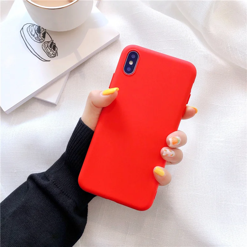DK-ho Карамельный цвет силиконовый матовый чехол для телефона для iPhone 6 6S 8 7 Plus XR X модный простой мягкий чехол для iPhone 11 Pro XS Max чехол Funda - Цвет: DK-ho