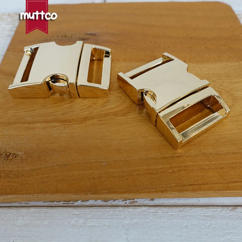 100pcs/lot Metal Curved Side quick Release Buckles pet collar Security lock DIY accessories top quality Zinc Alloy gold QZ-20G