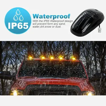 

Set Car Lights 12 LED Assembly Amber Lamps Cab Roof Replacement Marker Running For Dodge Ram Durable Practical