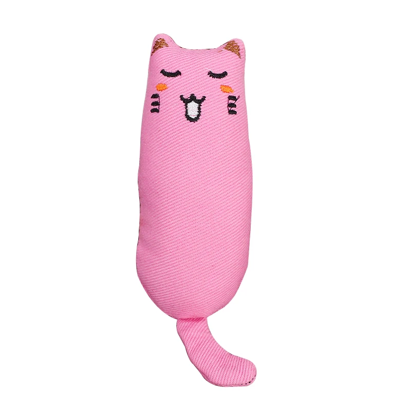 Розовый Кусание зубами шлифовальный игрушки для кошек Catnip когти с защитой от царапин для большого пальца кошачья мята Подушка забавные Интерактивная кошка игрушка питомец котенок Жевательная ткань игрушки куклы - Цвет: Розовый