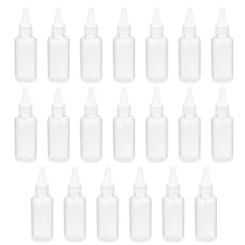 

1 Set 20pcs 60ml Pigment Dispenser Bottle Transaprent Plastic Sample Bottle Empty Liquid Container (Transparent)