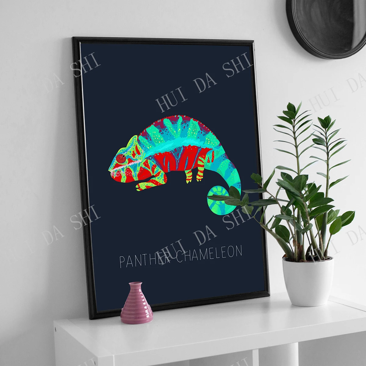 Illustrated Pride Print Poster PANTHER CHAMELEON Tropical Lizard Drawing LGBT Decor Kids Botanical Animal Gift Wall Art | Дом и сад