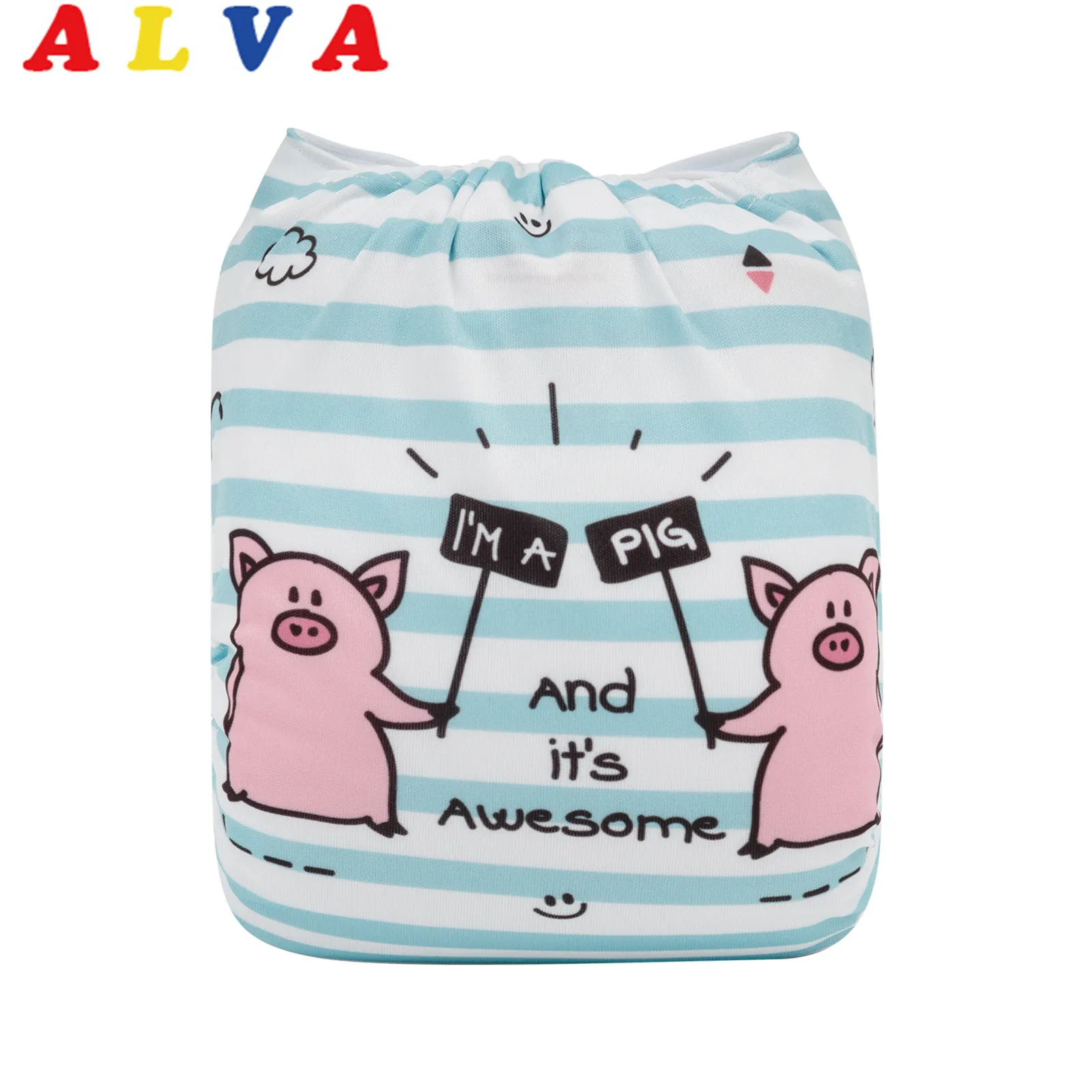 ALVABABY-pañales de tela con posicionamiento Digital para bebé, 1 pieza, inserto de microfibra