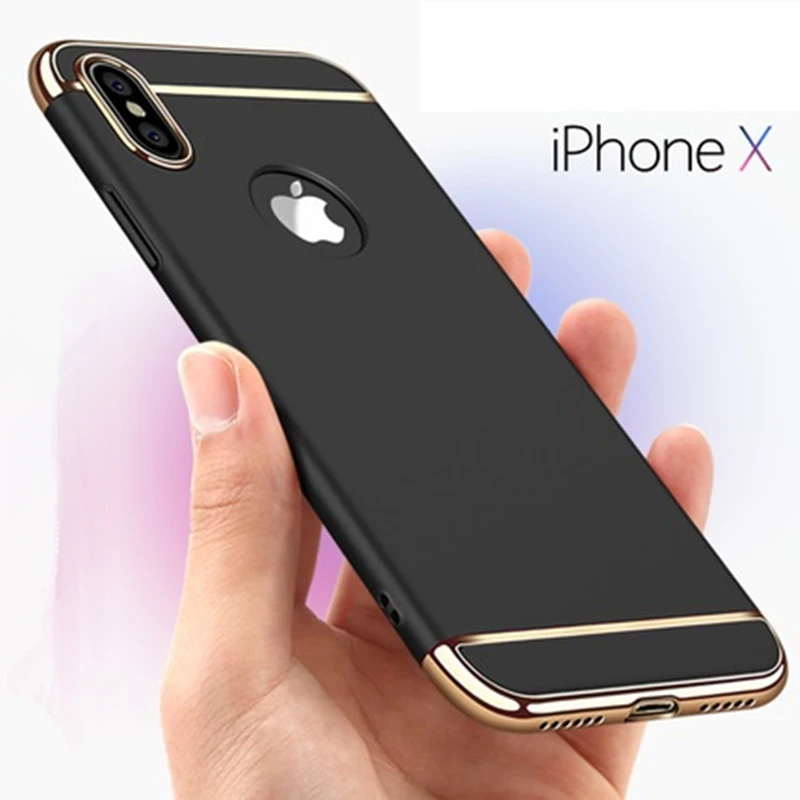 Роскошный Матовый чехол для Iphone X 7 Plus с тройным гальваническим покрытием из