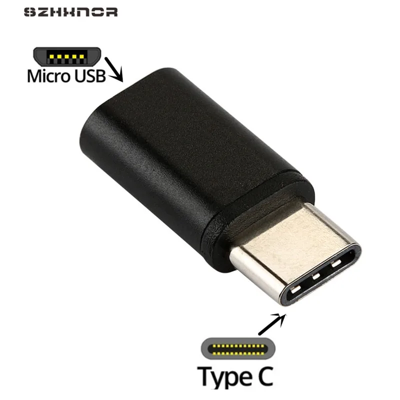 Micro USB в type C конвертер type-c кабель адаптер быстрое зарядное устройство для Samsung Galaxy S8/S9 S 8 Plus/Note8 note10 Redmi Note 8 Pro - Тип штекера: Black