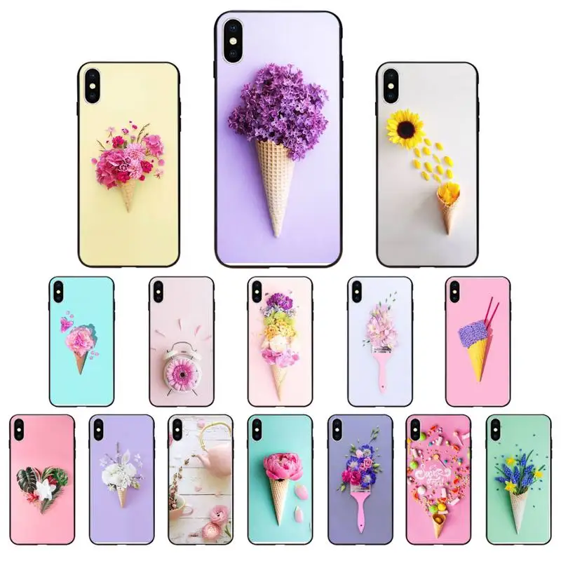 Ярких цветов Мороженое цветок кисть художественный чехол для телефона iphone SE2 12 11