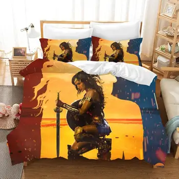 

Home Textile Single Queen King Size Bedding Set Pillowcases Bed Linen High Quality Edredon Wonder Woman Bedding Sets Duvet Cover