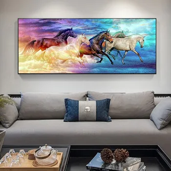 

Huacan Diamond Painting Full Drill Horse Mosaic Animal Cross Stitch Mosaic Farmhouse Home Decor Diamond Art