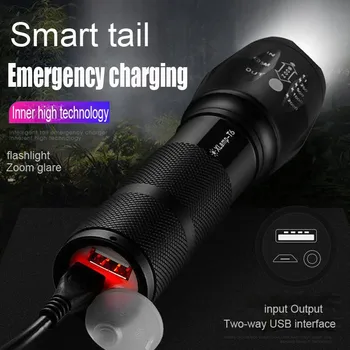 

Powerful LED Flashlight XHP50 Torch USB Rechargeable Waterproof Lamp Ultra Bright Zoomable Mini Size Led Flash Light Hot sale