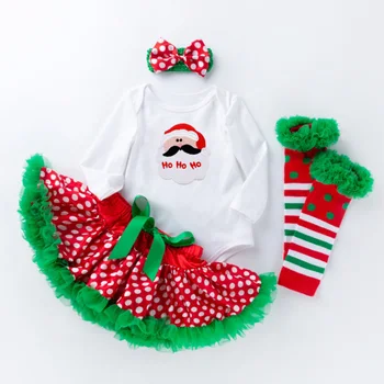 

newborn baby outfits my first christmas little girl clothes sets tutu skirt jumpsuit polka dot romper long sleeve head band suit
