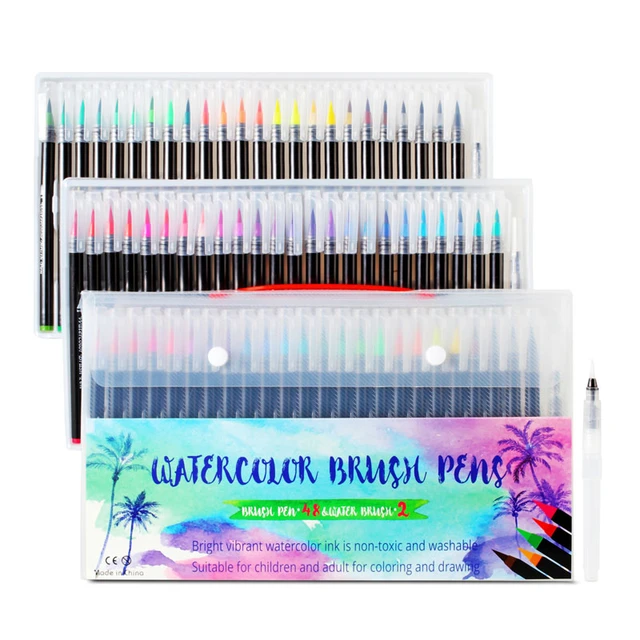 72 Colors Watercolor Brush Pens Art Marker For Drawing Coloring Books Manga  Calligraphy School Supplies Stationery