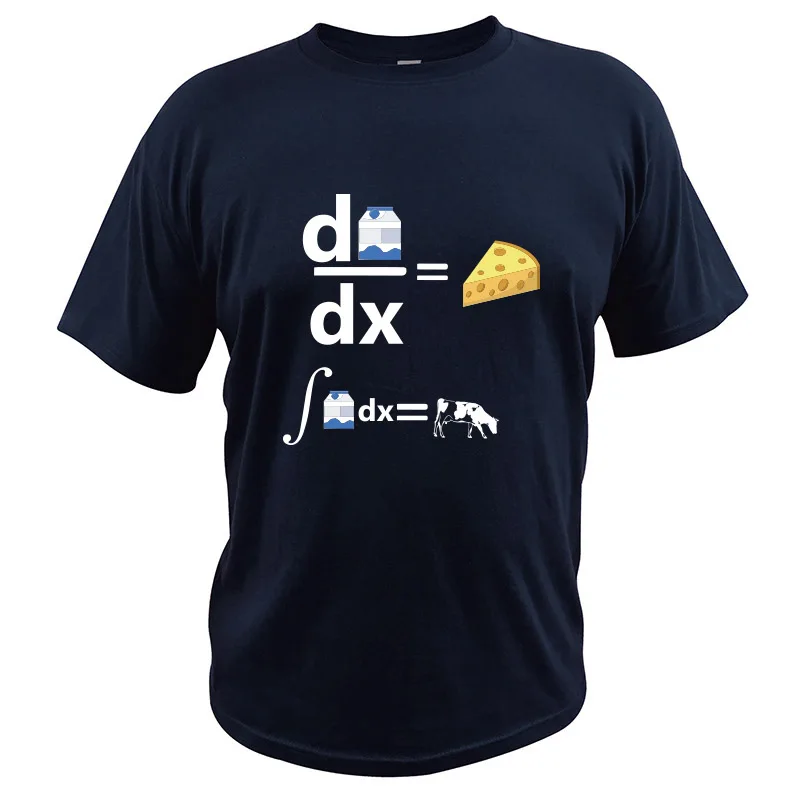 Тёмно-синий Milk Differential Is Cheese футболка корова Geek Science Math Camiseta обратный расчет молока корова футболка европейский размер - Цвет: Тёмно-синий