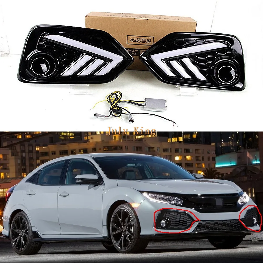 Чехол для дневных ходовых огней July King чехол Honda Civic 10 хэтчбек 2017 2019 светодиодный