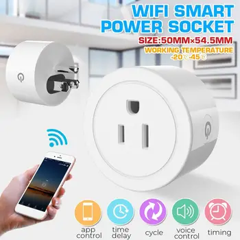

10A US Plug Smart Socket Voice Control Smart Socket WIFI Touch Screen Remote Control Adapter Timing Mode