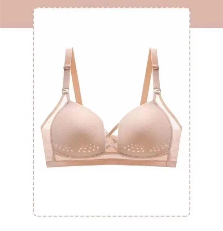 ladies bra Seamless Hole Cup Underwear Women's Anti-sagging Big Breasts Show Small Gather, Push-up, Large Size Bra, Beautiful Back Bra plus size bras Bras