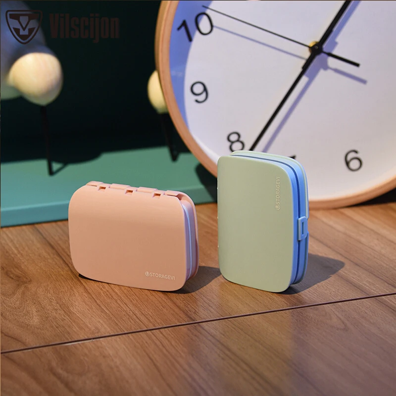 

Mini Multi-Function Small Storage Box Portable Pill Box Large Capacity Seal Travel Drug Storage Box Dispensing Vilscijon U022