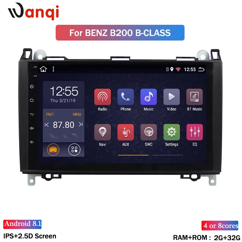 ##BUY 2+32G GPS Car Multimedia Player Android 8.1 Navi Autoradio For Mercedes Benz B W245 B150 B160 B170 B180 B200 B55 2004 2012